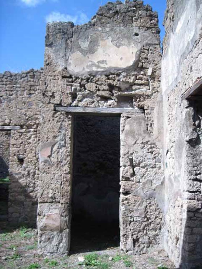 I.2.28 Pompeii. September 2010. Looking north to doorway to cubiculum in north-east corner of atrium. Photo courtesy of Drew Baker.
