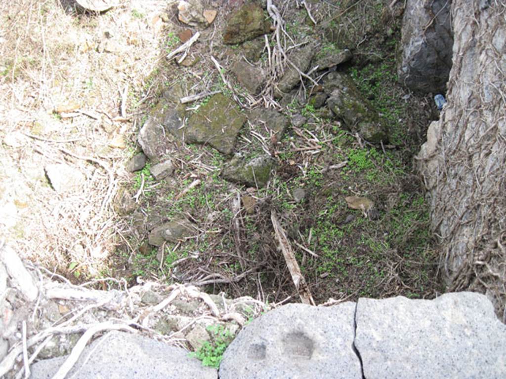 I.3.3 Pompeii. September 2010. Looking east from top of stair passage, looking down into collapsed area of subterranean level. Photo courtesy of Drew Baker.