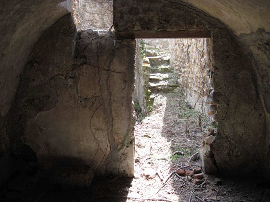 I.3.3 Pompeii. September 2010. Subterranean Level, looking south towards doorway and across yard or room to steps up to sloping landing. Photo courtesy of Drew Baker.