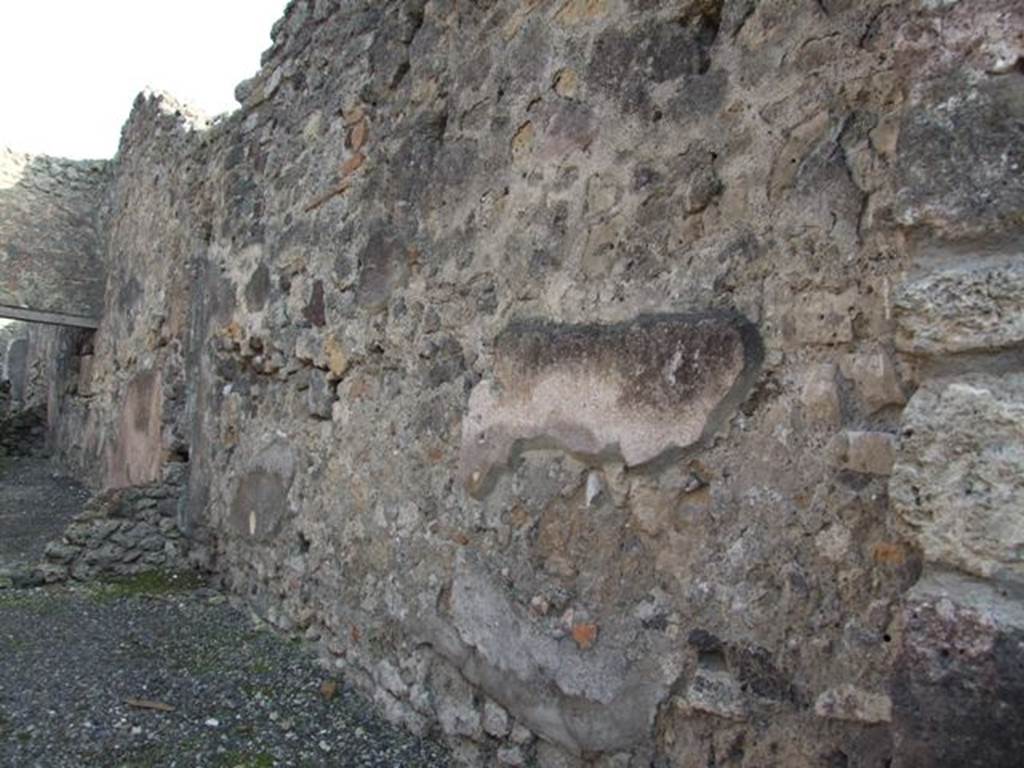 I.4.11 Pompeii. December 2007. South wall of shop and rear room.