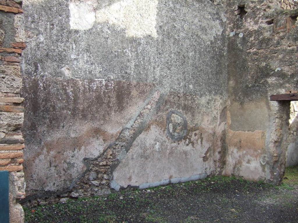 I.4.18 Pompeii. December 2005. Site of staircase on east wall to left of entrance.