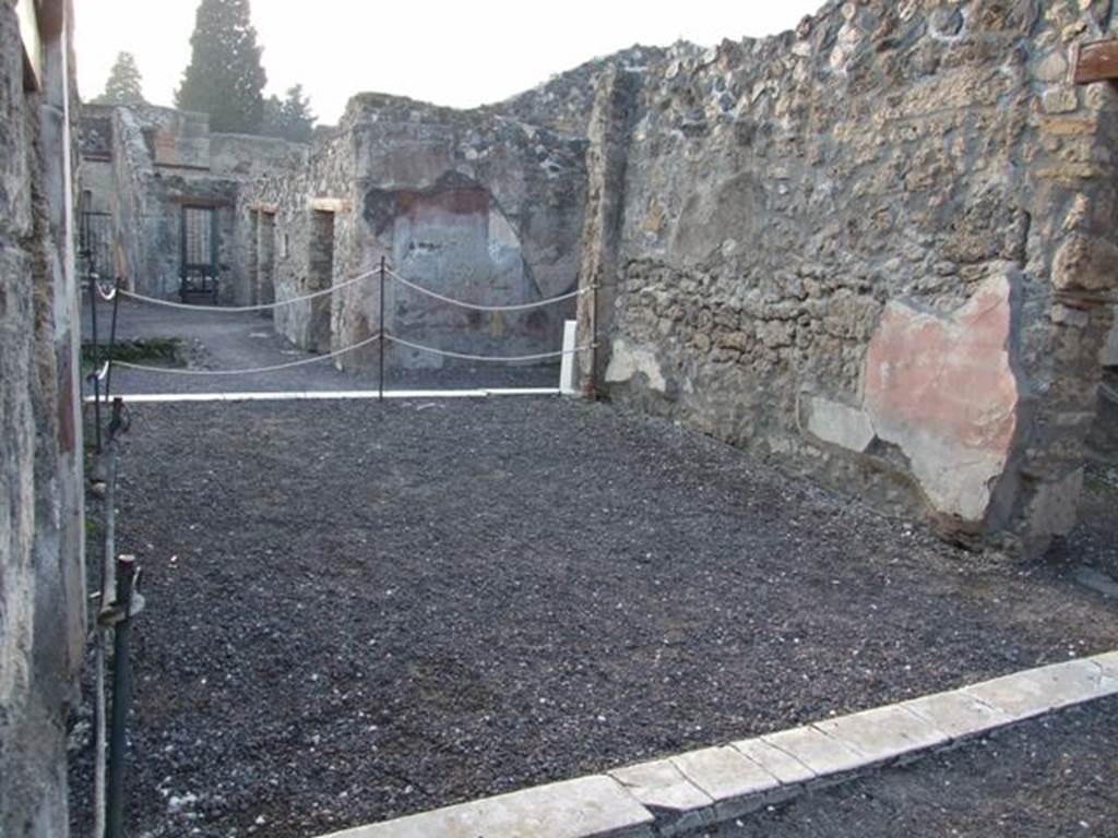 I.4.25/1.4.5 Pompeii. December 2007. Room 14, tablinum. Looking west towards atrium of connecting house at 1.4.5