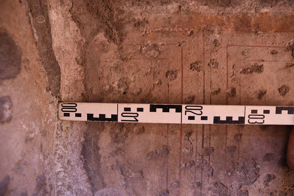 I.4.25 Pompeii. October 2019. Room 44, cubiculum, detail form upper north wall in alcove.
Foto Tobias Busen, ERC Grant 681269 DCOR.
