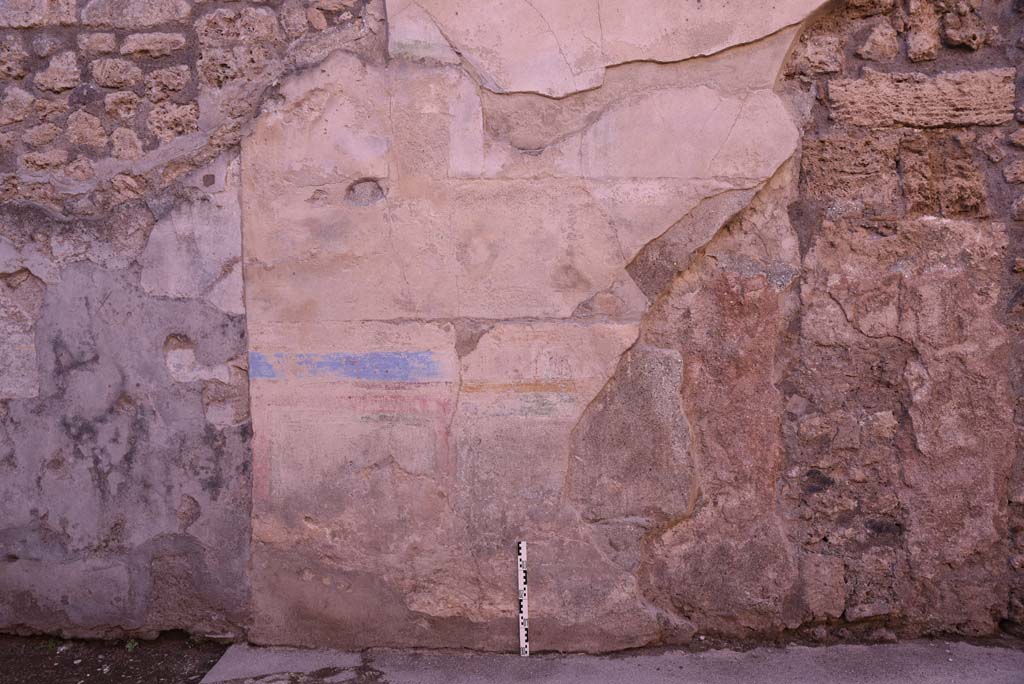 I.4.5 Pompeii. October 2019. Room 19, detail of painted decoration from south wall towards west end.
Foto Tobias Busen, ERC Grant 681269 DÉCOR.
