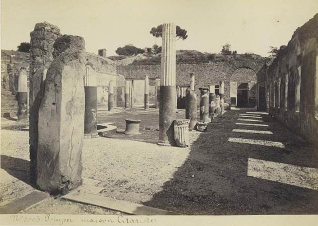 I.4.5/1.4.25 Pompeii. Old undated photograph by Amodio, numbered 3003, in an album dated c.1873. Looking east across the middle peristyle 17. Photo courtesy of Rick Bauer.
