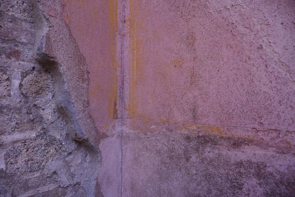 I.4.25 Pompeii. October 2019. Room 58, detail of painted decoration in north-east corner.
Foto Tobias Busen, ERC Grant 681269 DÉCOR.
