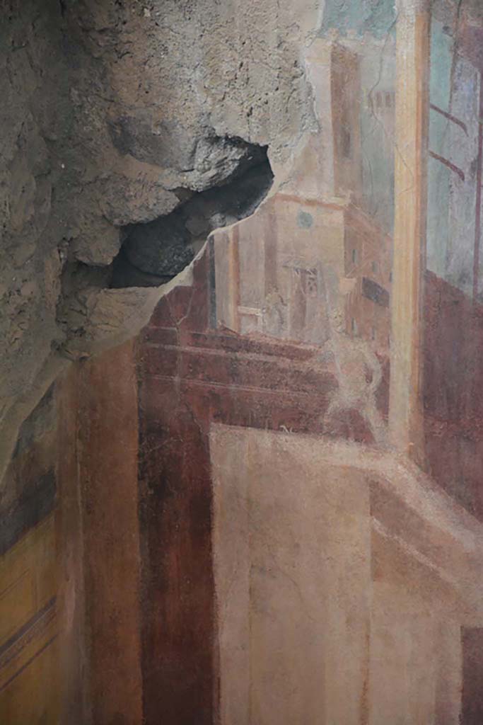 I.6.2 Pompeii. March 2019. Detail from upper west end of north wall.
Foto Annette Haug, ERC Grant 681269 DÉCOR.
