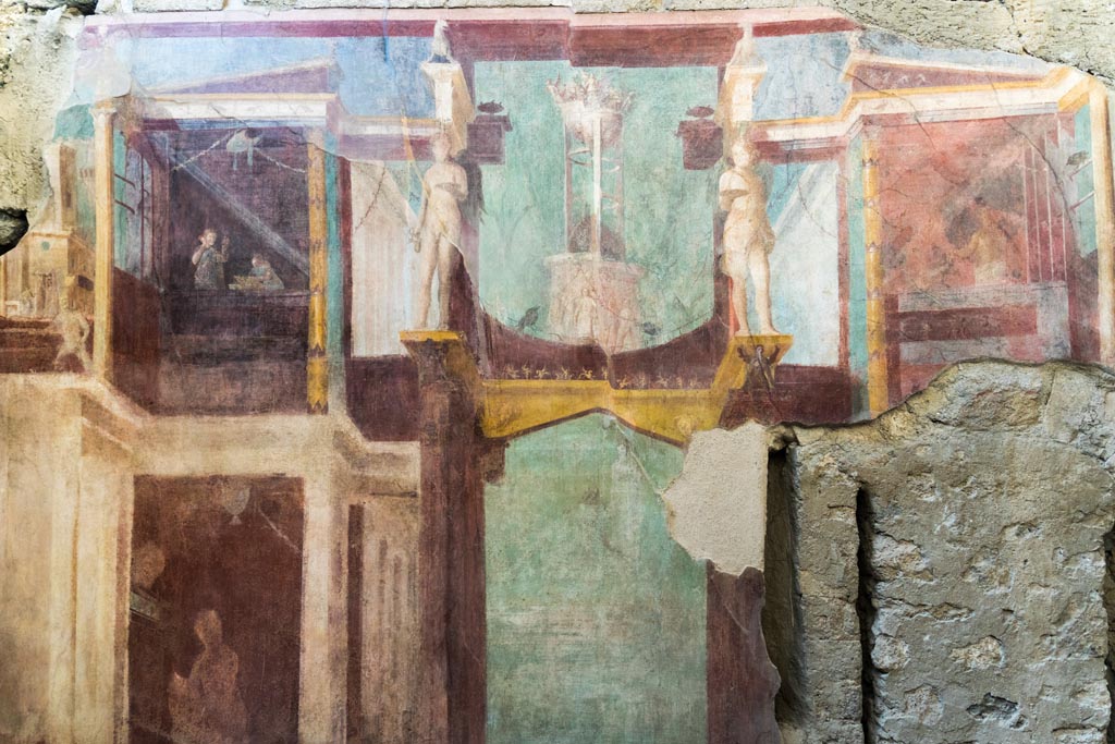 I.6.2 Pompeii. October 2023. Upper north wall of frigidarium. Photo courtesy of Johannes Eber.