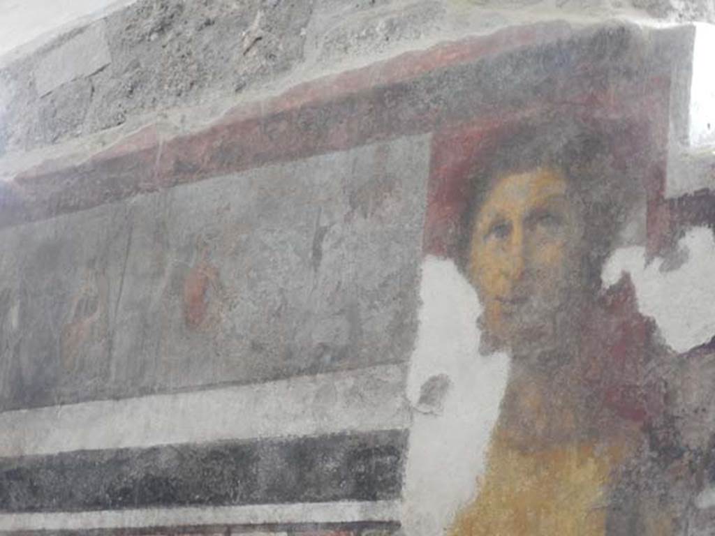 I.6.2 Pompeii. May 2016. Detail from south end of upper west wall of east wing of cryptoporticus. Photo courtesy of Buzz Ferebee.