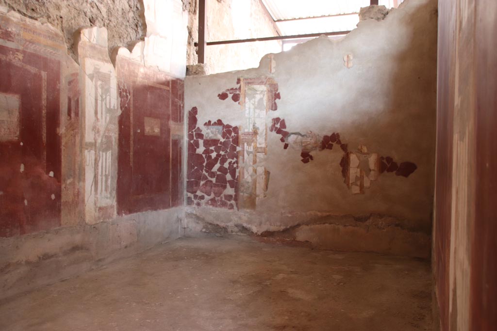 I.6.4 Pompeii. October 2022. Room 2, north-east corner and east wall. Photo courtesy of Klaus Heese. 