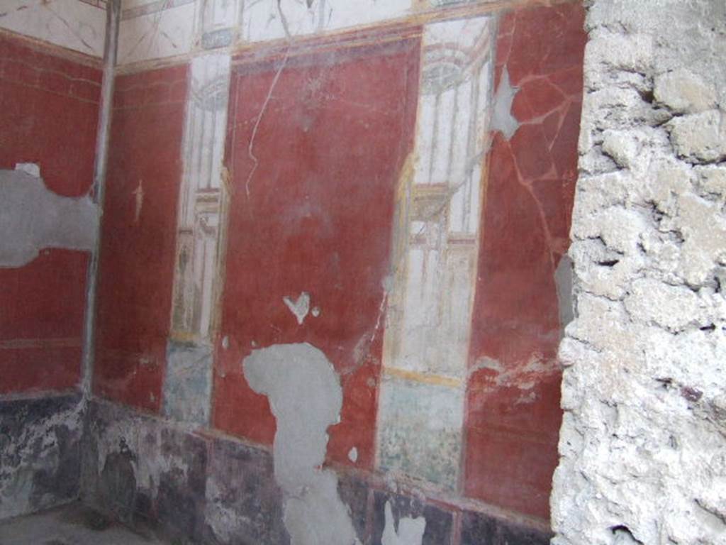 I.6.4 Pompeii.  March 2009. bRoom 5, North west corner. Painted figure on north wall.