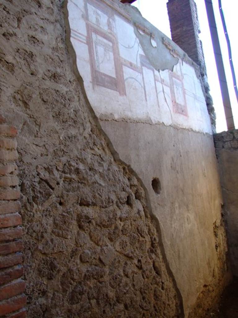 I.6.4 Pompeii.  March 2009.  Room 6, North wall.  The painters were also interrupted on this wall, as well as on the south one.