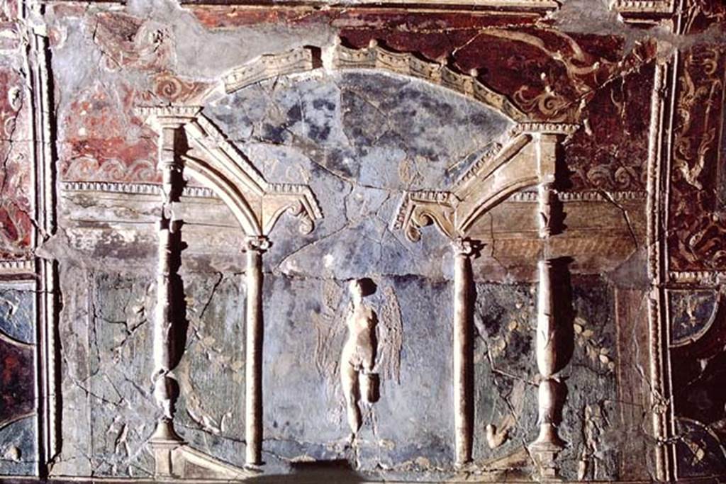 I.6.4 Pompeii, 1968. Centre of east side of vault of sacellum.  Photo by Stanley A. Jashemski.
Source: The Wilhelmina and Stanley A. Jashemski archive in the University of Maryland Library, Special Collections (See collection page) and made available under the Creative Commons Attribution-Non Commercial License v.4. See Licence and use details.
J68f0588
