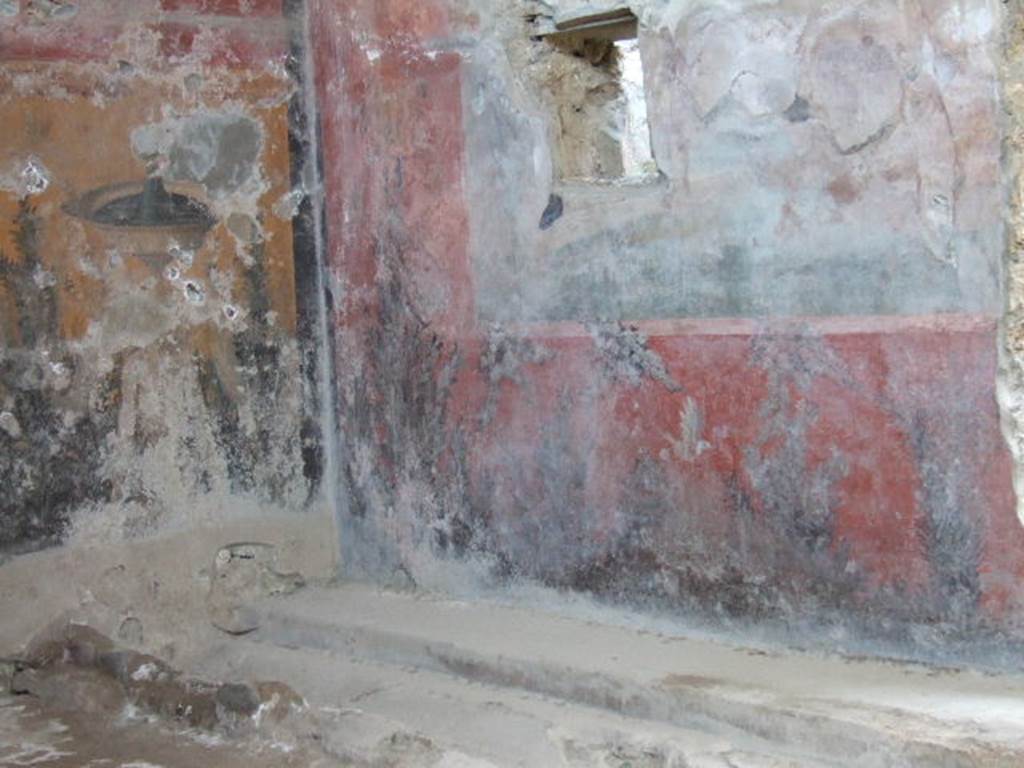 I.6.15 Pompeii. December 2007. Room 9, east wall of small garden with small window to room behind room 10.