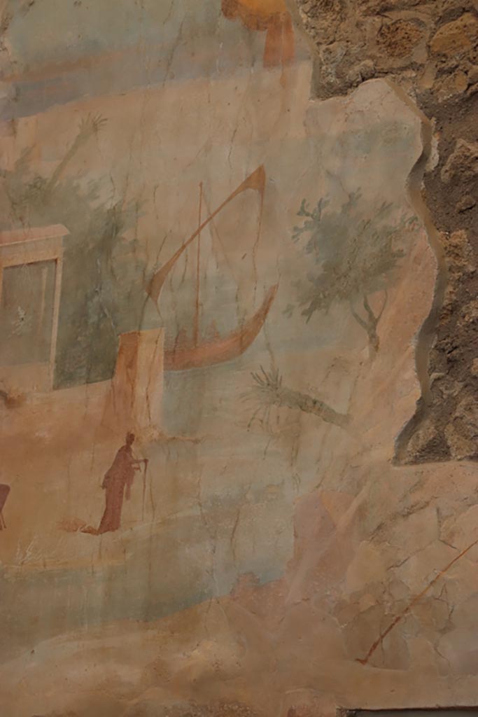 I.6.15 Pompeii. October 2023. Room 9, east wall, Nile scene. Photo courtesy of Klaus Heese.