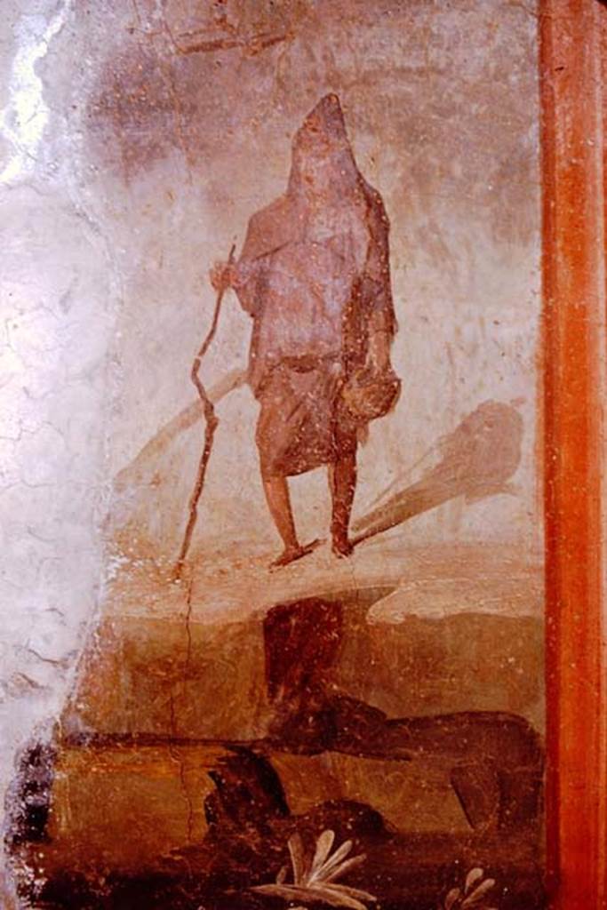 I.6.15 Pompeii. 1961. Room 9, detail of painting from south side of small window on east wall. Photo by Stanley A. Jashemski.
Source: The Wilhelmina and Stanley A. Jashemski archive in the University of Maryland Library, Special Collections (See collection page) and made available under the Creative Commons Attribution-Non Commercial License v.4. See Licence and use details.
J61f0348