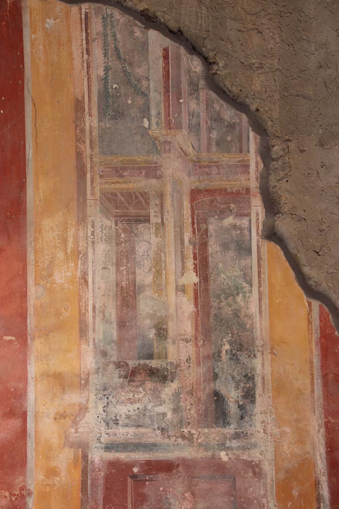 I.7.3 Pompeii. September 2017. Detail of painted decoration on west wall.
Photo courtesy of Klaus Heese.