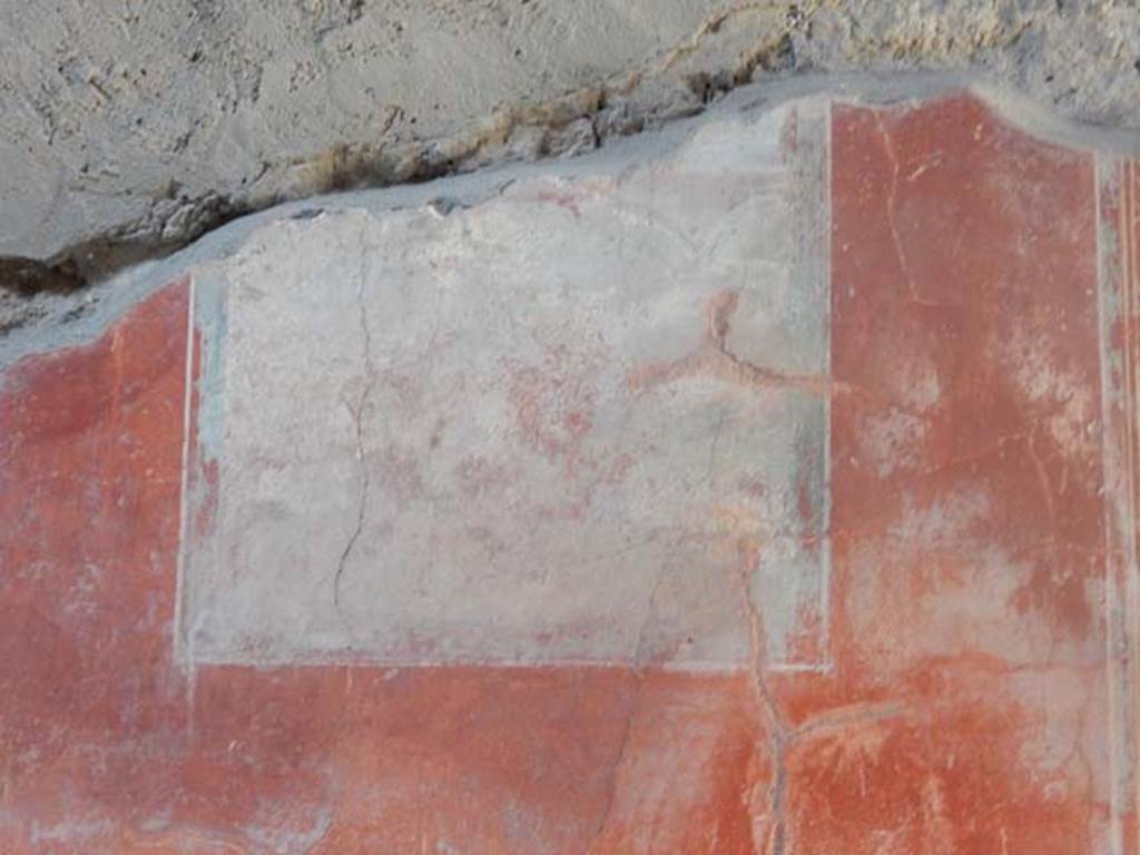 I.7.3 Pompeii. May 2017. Detail of remains of painting from west wall of atrium.
Photo courtesy of Buzz Ferebee.