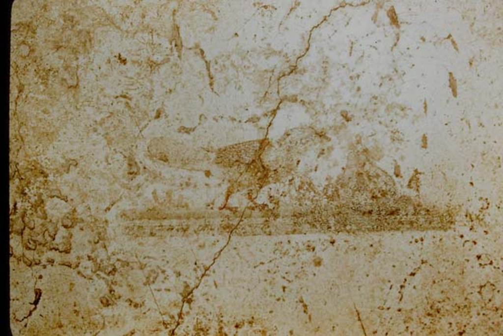 I.7.5 Pompeii. 1957. Painting of bird with fruit from south end of east wall of cubiculum.
Photo by Stanley A. Jashemski.
Source: The Wilhelmina and Stanley A. Jashemski archive in the University of Maryland Library, Special Collections (See collection page) and made available under the Creative Commons Attribution-Non Commercial License v.4. See Licence and use details.
J57f0240
