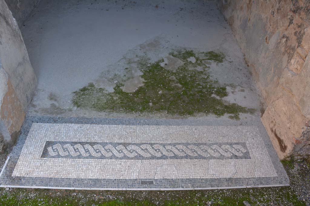I.7.7 Pompeii. October 2019. Detail of doorway threshold from east ala.
Foto Annette Haug, ERC Grant 681269 DÉCOR.

