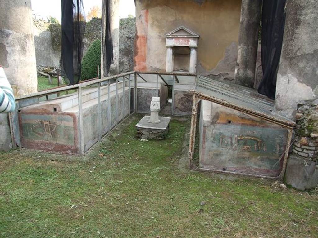 I.7.12 Pompeii. December 2006. Looking south towards summer triclinium with painted panels. 