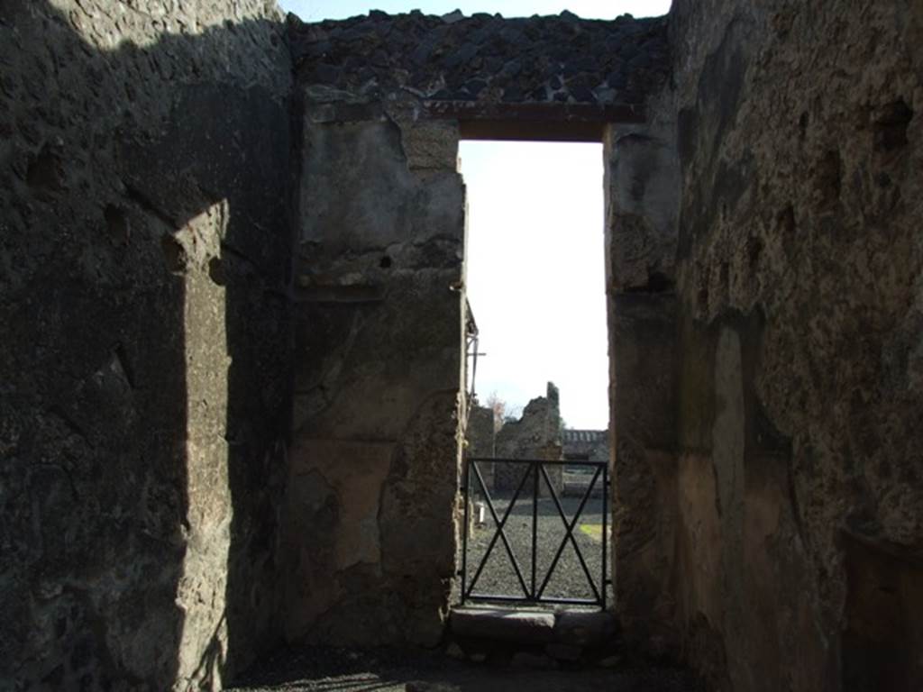 I.8.3 Pompeii. December 2007. South wall with doorway into atrium of I.8.2.