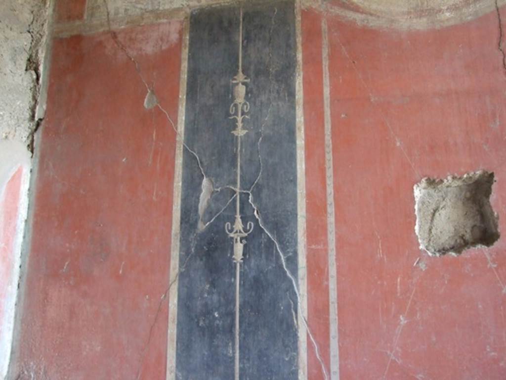 I.8.9 Pompeii.  March 2009. Room 7. Triclinium.  East wall.   Lower level. North end.