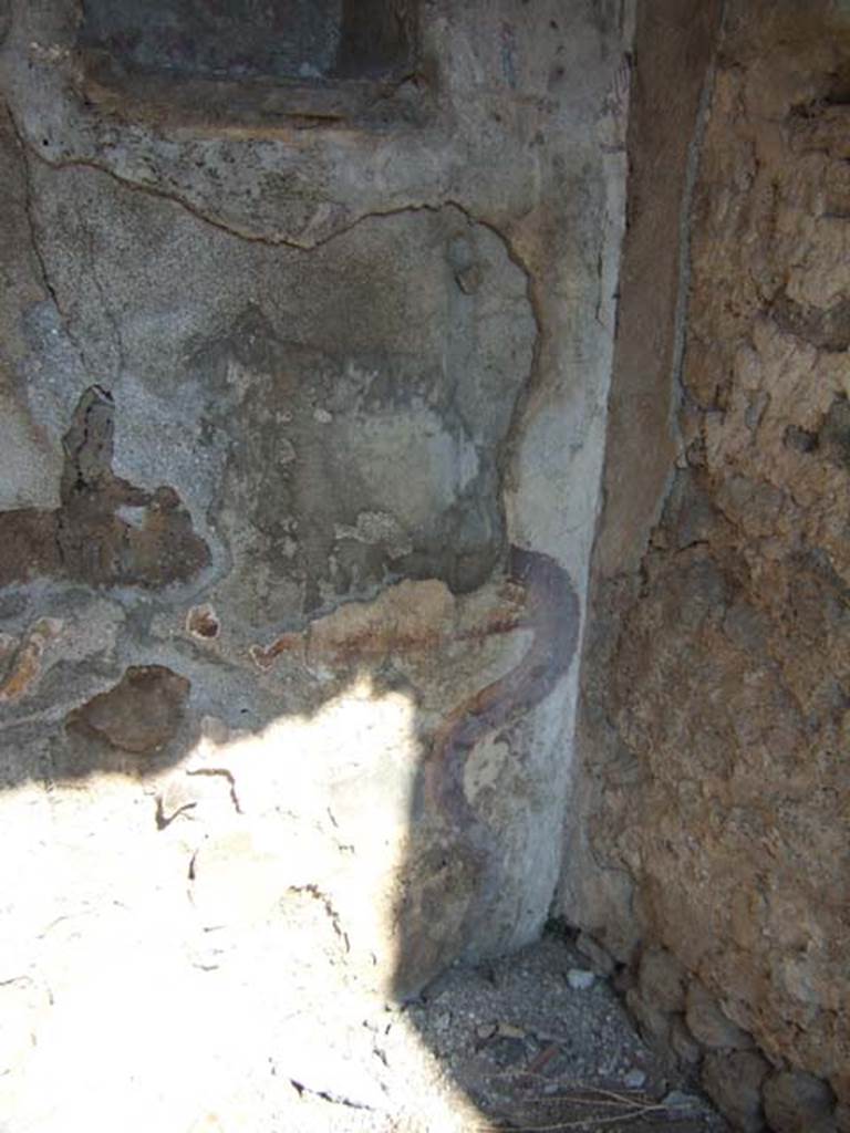 I.8.10 Pompeii. September 2005. Remains of lararium.