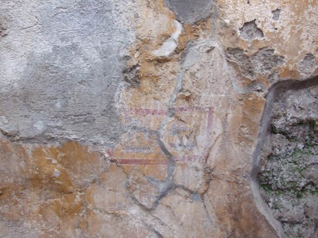 I.8.14 Pompeii. December 2007. Room 9, east wall at south end, with remaining detail of painted panel. 