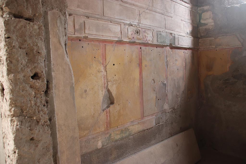 I.8.17 Pompeii. October 2024. Room 15, looking west along south wall. Photo courtesy of Klaus Heese.