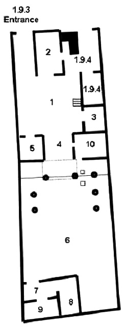 I.9.3 Pompeii. Casa di Successus
Room Plan.