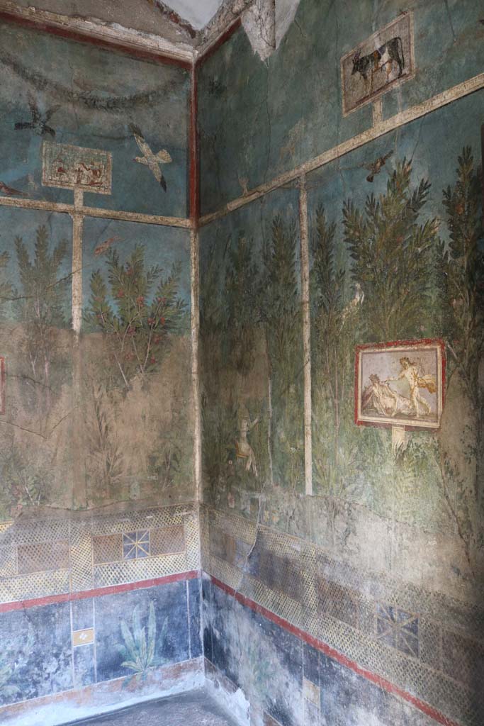 I.9.5 Pompeii. December 2018. 
Room 5, cubiculum, looking east along south wall towards south-east corner. 
Photo courtesy of Aude Durand.

