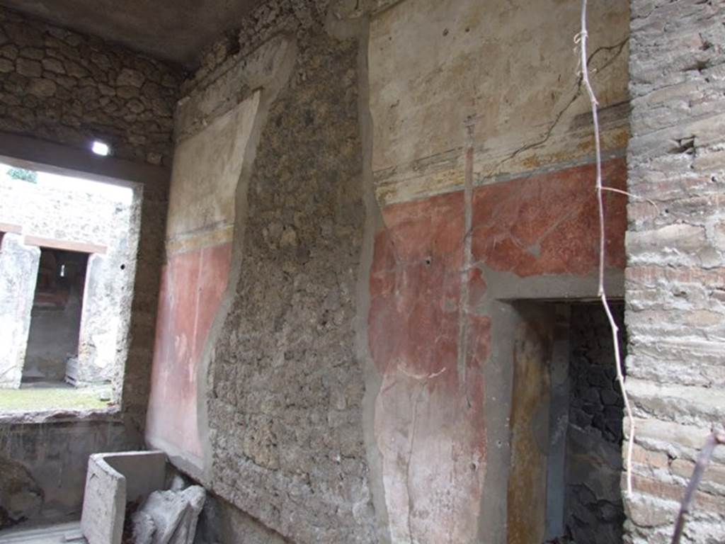 I.9.14 Pompeii. March 2009. Room 6. Tablinum. West wall, and doorway to Room 7.
