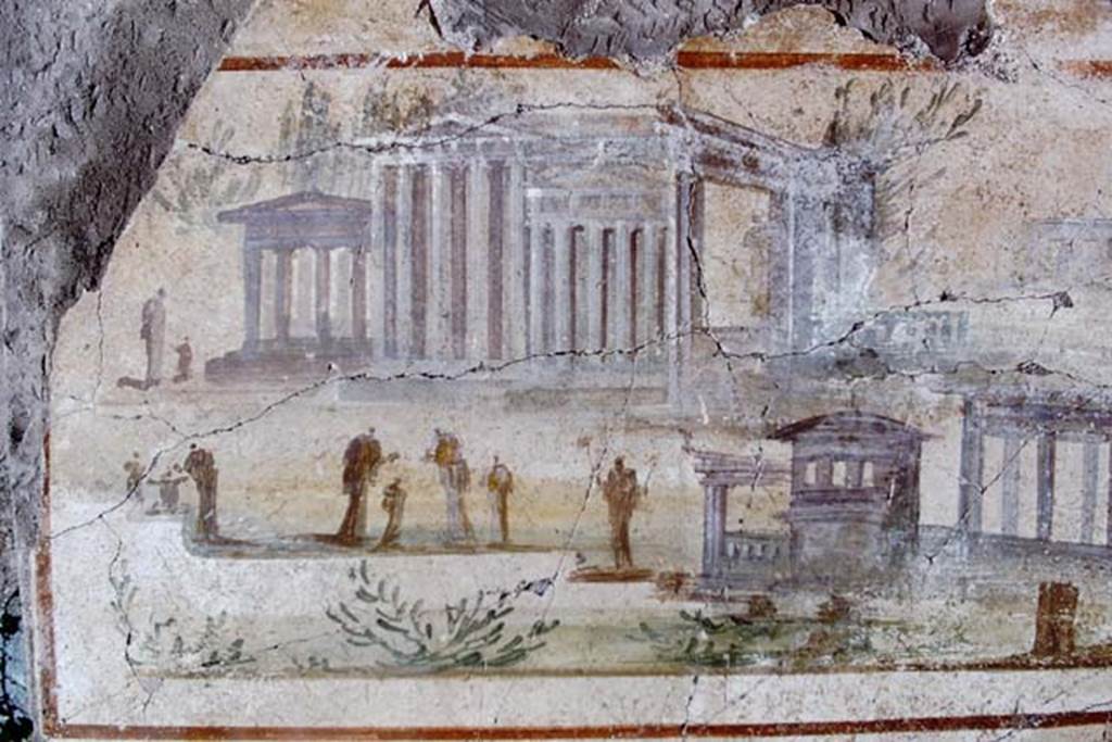 I.9.14 Pompeii., 1968. South end of landscape with three temples from upper west wall of garden area. Photo by Stanley A. Jashemski.
Source: The Wilhelmina and Stanley A. Jashemski archive in the University of Maryland Library, Special Collections (See collection page) and made available under the Creative Commons Attribution-Non Commercial License v.4. See Licence and use details. J68f1433