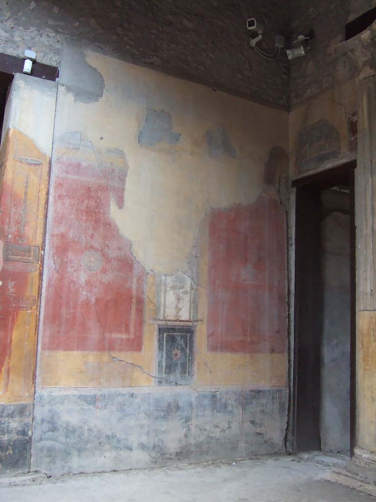 I.10.4 Pompeii. May 2006. Atrium, east wall near corridor 9.