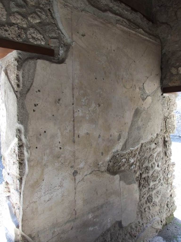 I.10.8 Pompeii.  March 2009.  Room 3.  South wall.  West End, with painted plaster between the window and door.
