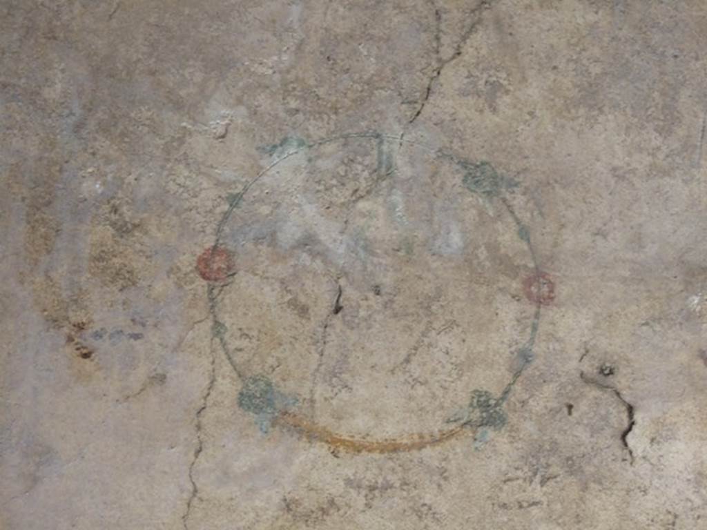 I.10.8 Pompeii. March 2009. Room 3, south wall of cubiculum, with painted medallion at west end.