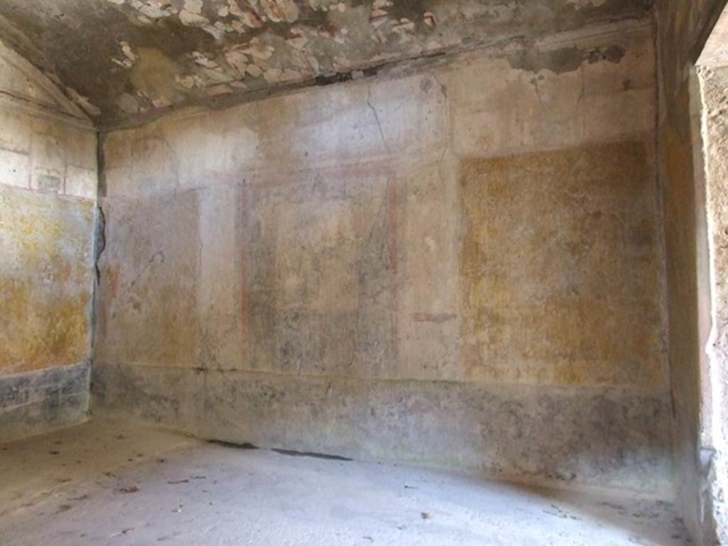 I.10.11 Pompeii. March 2009. Room 8, painting of a flying figure? from east wall in north-east corner of triclinium.     