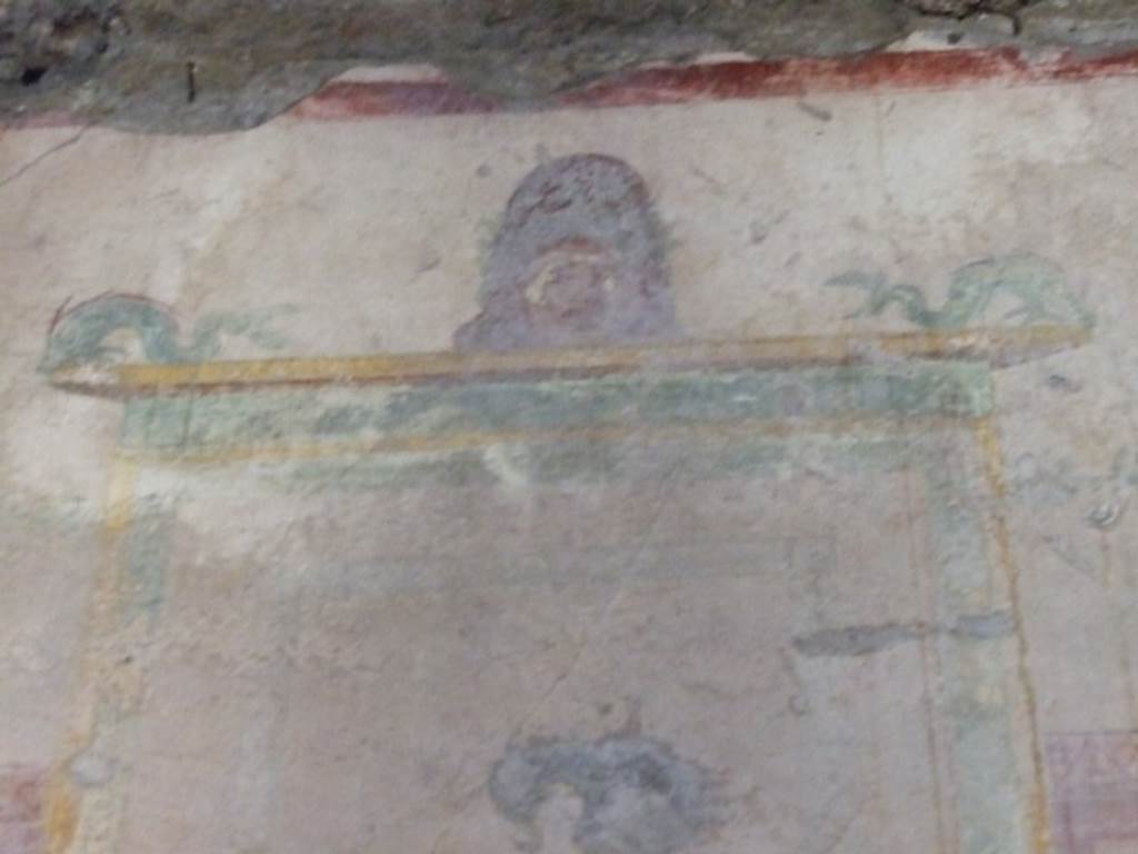 I.10.11 Pompeii. March 2009. Room 9, painting of a triton from north wall of cubiculum.  See Bragantini, de Vos, Badoni, 1981. Pitture e Pavimenti di Pompei, Parte 1. Rome: ICCD. (p.141).
