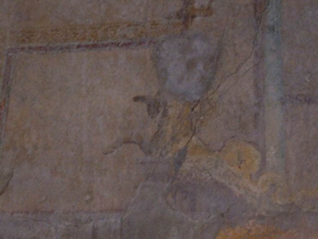 I.10.11 Pompeii. March 2009. Room 9, painting of a triton from north wall of cubiculum.  See Bragantini, de Vos, Badoni, 1981. Pitture e Pavimenti di Pompei, Parte 1. Rome: ICCD. (p.141).
