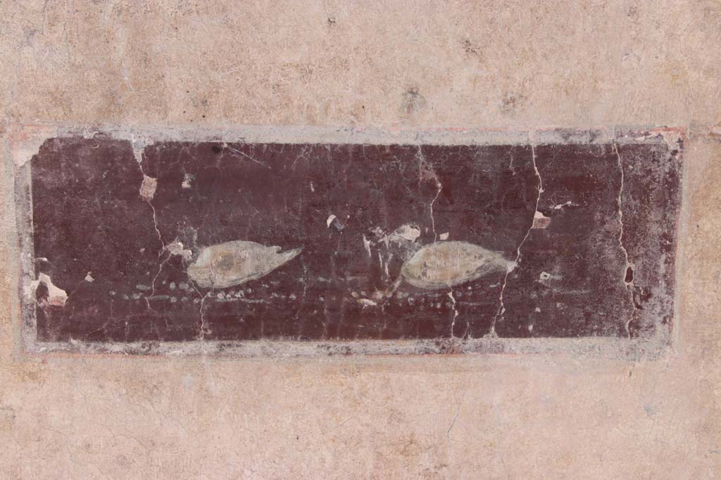 I.10.11 Pompeii. March 2009. Room 10, painting of ducks on violet panel from east wall of peristyle, between room 12 and room 13.  