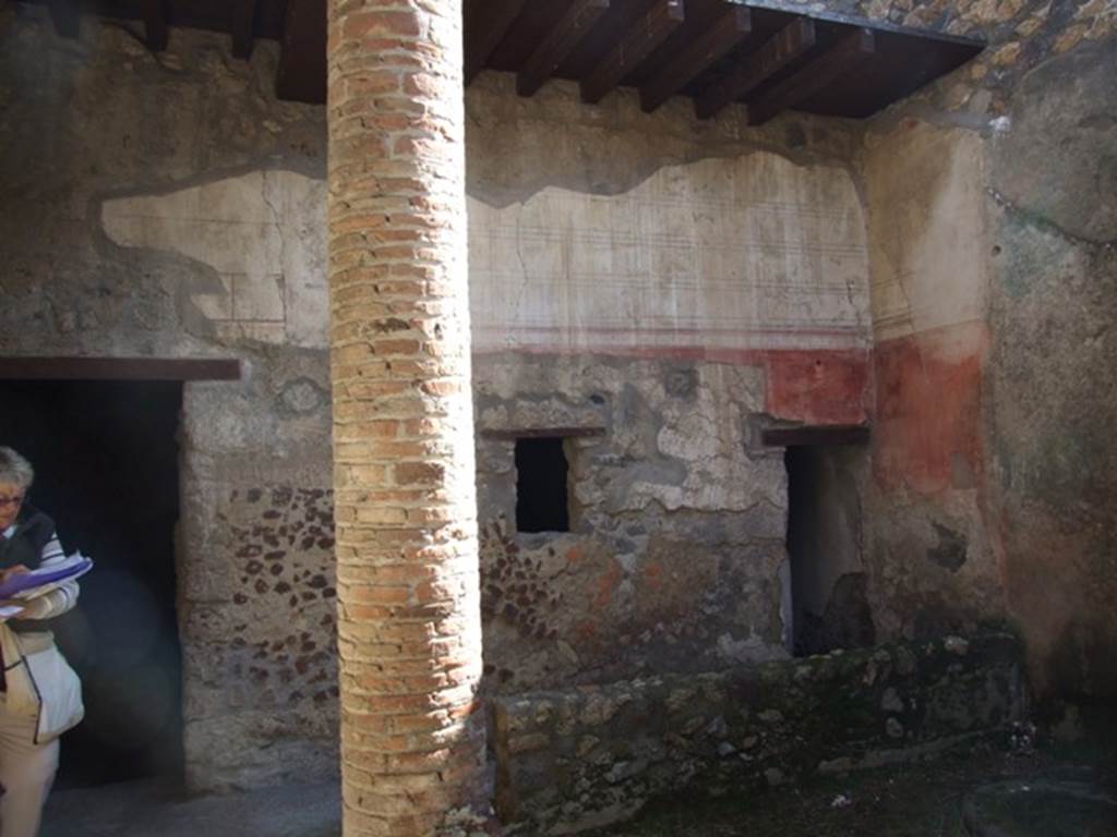 I.12.3 Pompeii. March 2009. Looking east from north passageway of garden area, to doorways of rooms 4 and 5.