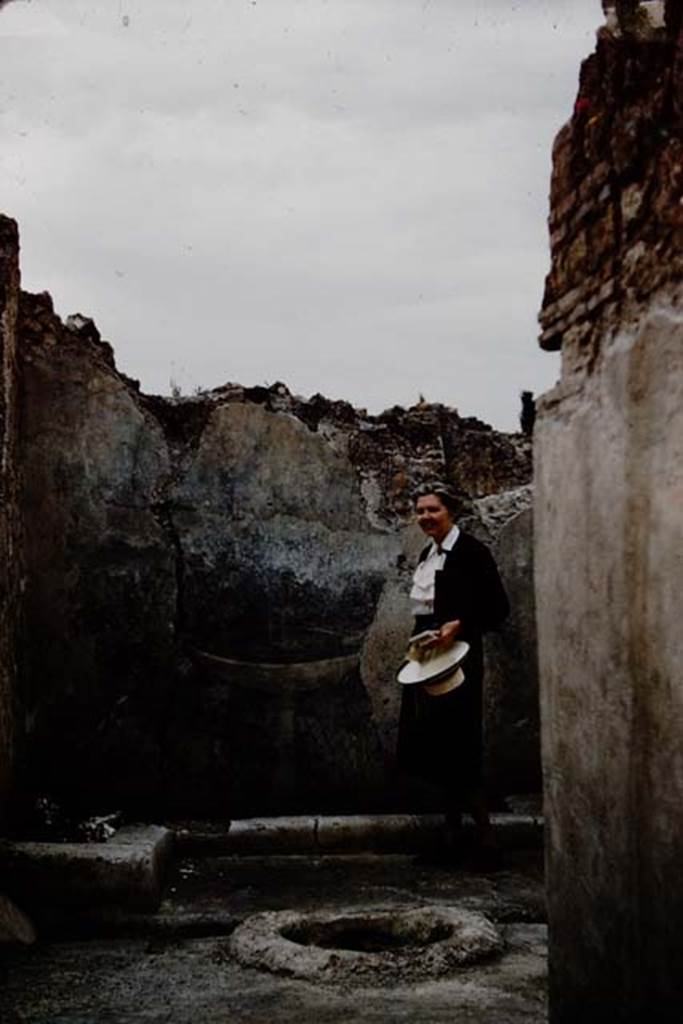 I.12.16 Pompeii. 1961. Wilhelmina in “her” garden. According to Jashemski, she liked this house so much that the workmen called it the “casa Jashemski” and thereafter referred to it in that way. Photo by Stanley A. Jashemski.
Source: The Wilhelmina and Stanley A. Jashemski archive in the University of Maryland Library, Special Collections (See collection page) and made available under the Creative Commons Attribution-Non Commercial License v.4. See Licence and use details.
J61f0267