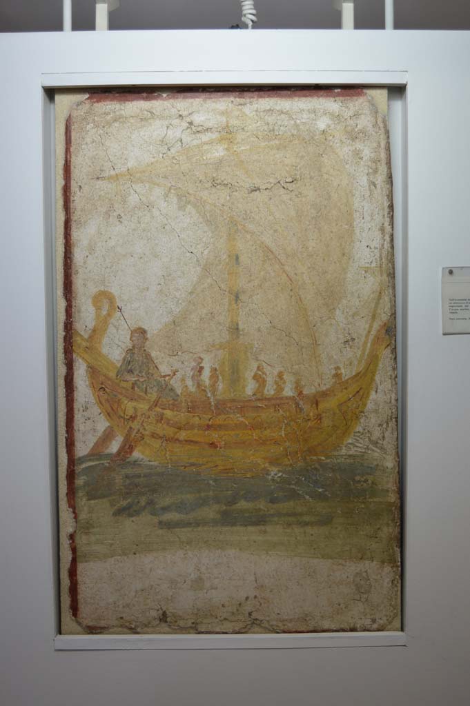 I.13.9 Pompeii. Photograph taken March 2019. Boscoreale Antiquarium.
Wall painting from exterior wall on south side of the entrance.
Foto Taylor Lauritsen, ERC Grant 681269 DÉCOR.