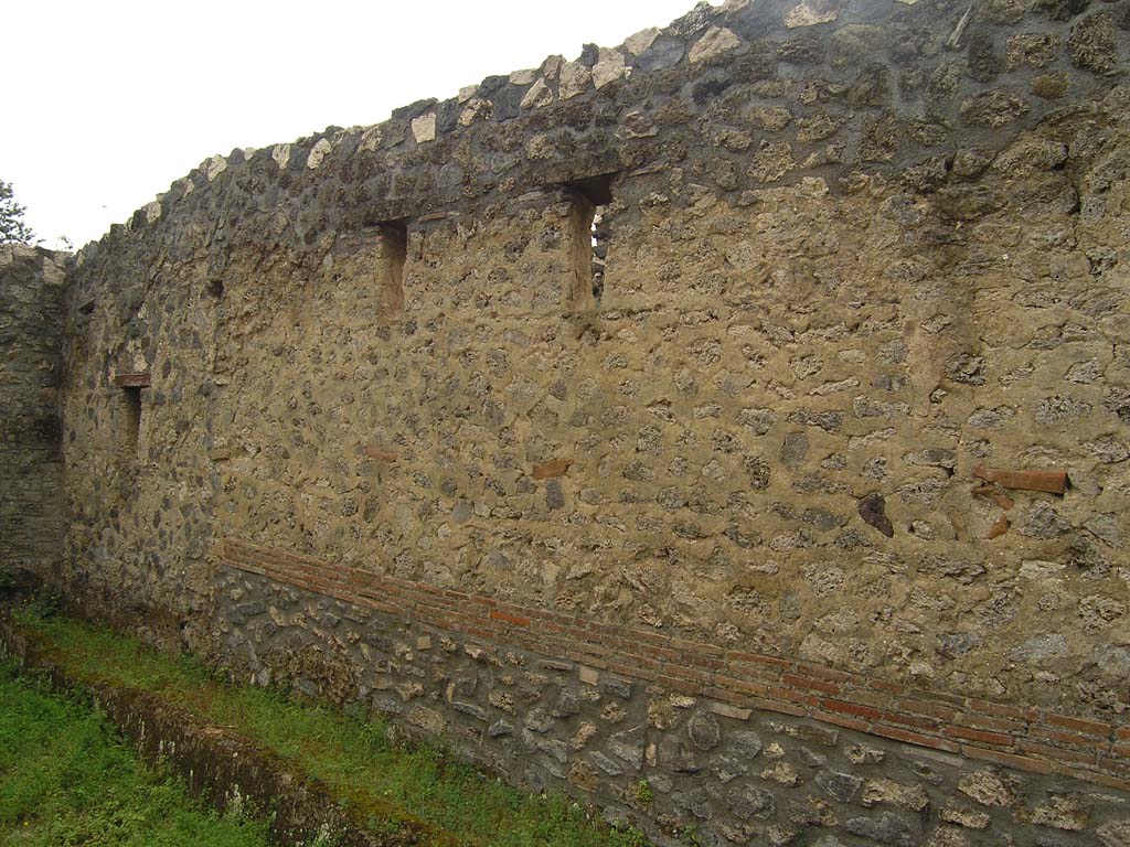 I.14.2 Pompeii. July 2008. Area G, looking east along south wall. Photo courtesy of Guilhem Chapelin. 

