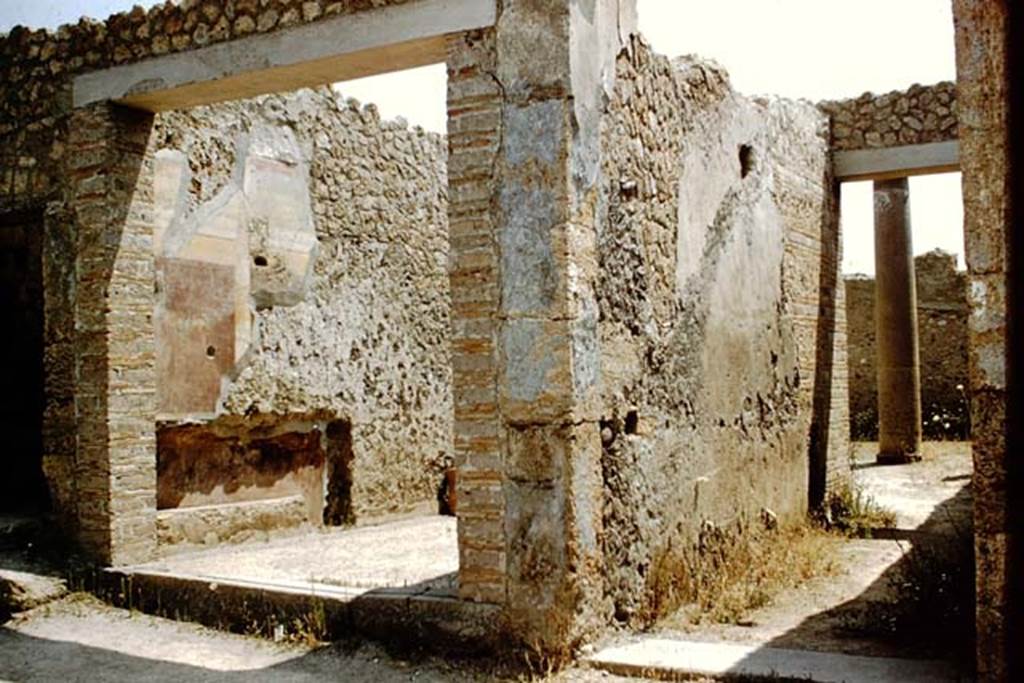 I.16.1a Pompeii, on left, and I.16.2, on right. 1959.  Entrance doorways, looking south.
Photo by Stanley A. Jashemski.
Source: The Wilhelmina and Stanley A. Jashemski archive in the University of Maryland Library, Special Collections (See collection page) and made available under the Creative Commons Attribution-Non Commercial License v.4. See Licence and use details.
J59f0465
