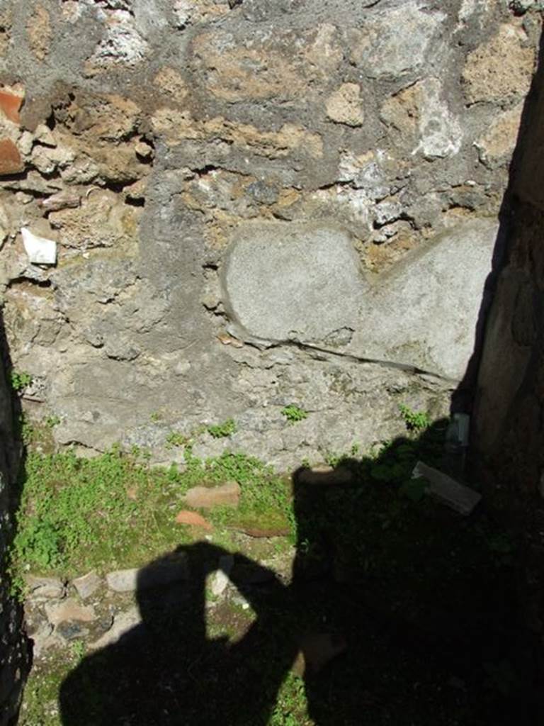 II.1.9 Pompeii. March 2009. Looking north into small room in north-west corner of courtyard garden. Latrine?