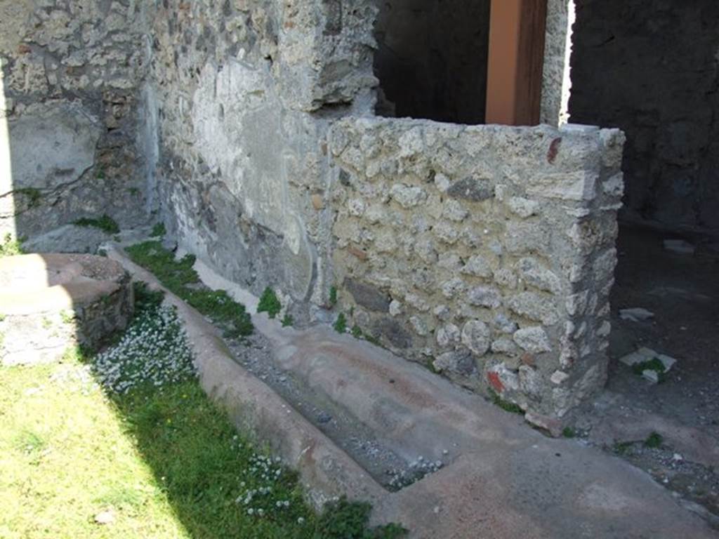 II.1.9 Pompeii. March 2009. Gutter along the east edge of the courtyard garden.