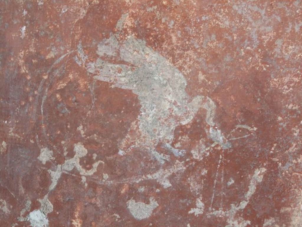 II.1.12 Pompeii. March 2009. Painted swan on south wall of triclinium.

