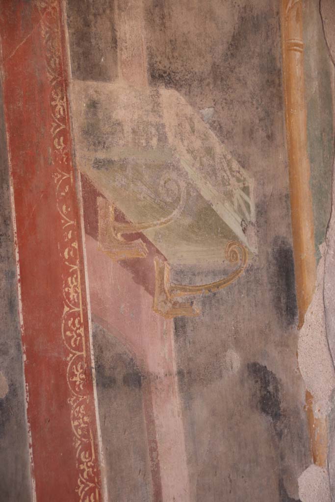 II.3.3 Pompeii. September 2017. 
Room 6, detail of painted balcony from east side of centre of south wall. Photo courtesy of Klaus Heese.

